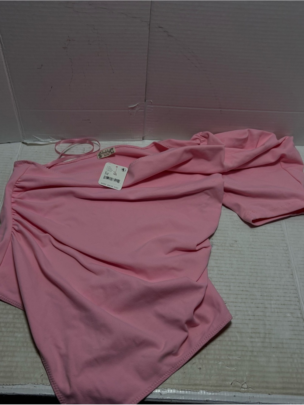 Free People Pink Off-Shoulder Crop Top